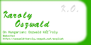 karoly oszwald business card